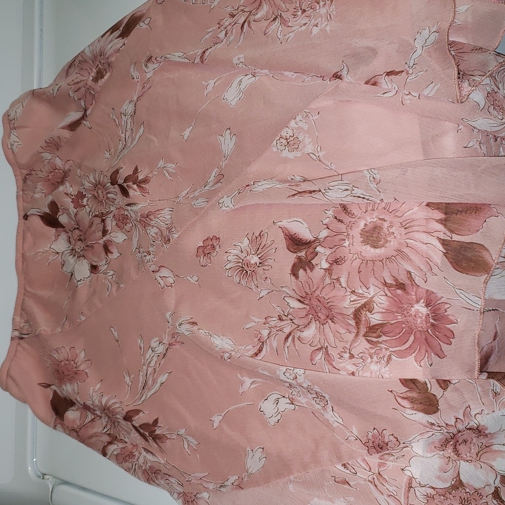Pink floral skirt